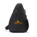 Black Wave Sling Backpack customized with your logo by Logoboss