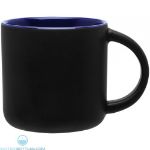 Minolo Two Tone Matte Finish Mugs-14 oz in Black Matte/Cobalt Blue