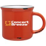 Ventura Camp Style Ceramic Mug-15 oz in Orange With White Interior