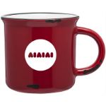 Ventura Camp Style Ceramic Mug-15 oz in Red With White Interior