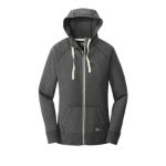 New Era Ladies Sueded Cotton Blend Full-Zip Hoodie. LNEA122 Black Heather