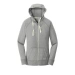 New Era Ladies Sueded Cotton Blend Full-Zip Hoodie. LNEA122 Shadow Grey He