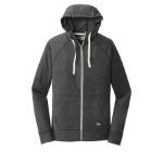 New Era Sueded Cotton Blend Full-Zip Hoodie. NEA122 Black Heather RUSH