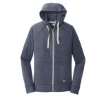 New Era Sueded Cotton Blend Full-Zip Hoodie. NEA122 True Navy Hthr