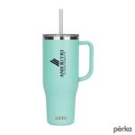 Perka® Kempton 40 oz. Double Wall, Stainless Steel Travel Mug Custom Laser Engraved Aqua
