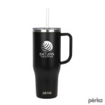 Perka® Kempton 40 oz. Double Wall, Stainless Steel Travel Mug Custom Laser Engraved Black
