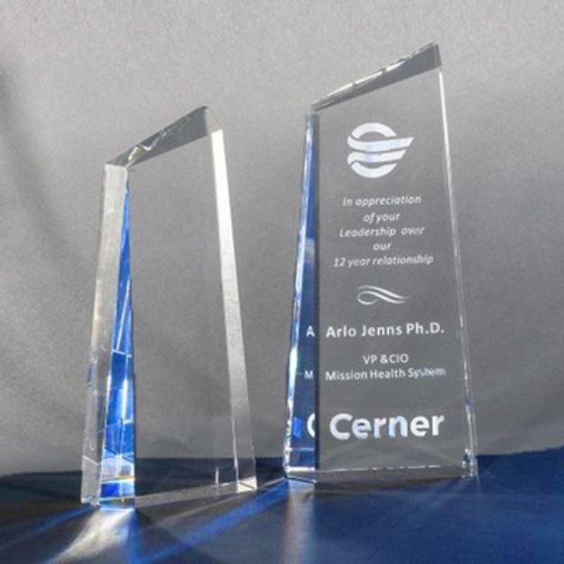 Custom Engraved Glacier Crystal Award