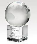 Custom Etched Crystal Globe  