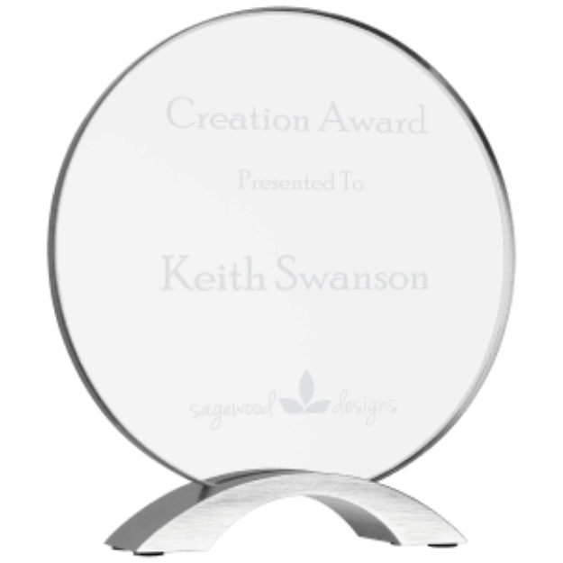 Custom Engraved Round Cosmic Acrylic with Silver Base