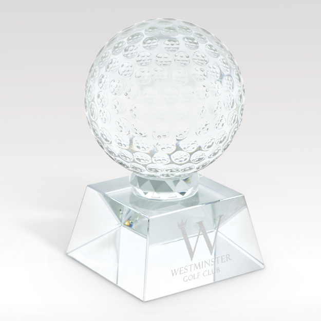Small Custom Crystal Golf Ball Award