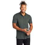 Mercer+Mettle Stretch Pique Full-Button Polo MM1006 AnchorGrey