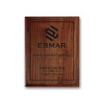 7x9 "Custom Laser Engraved Achievement Plaque with Walnut Cove Edge