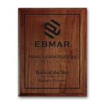 9x12" Custom Laser Engraved Achievement Plaque with Walnut Cove Edge